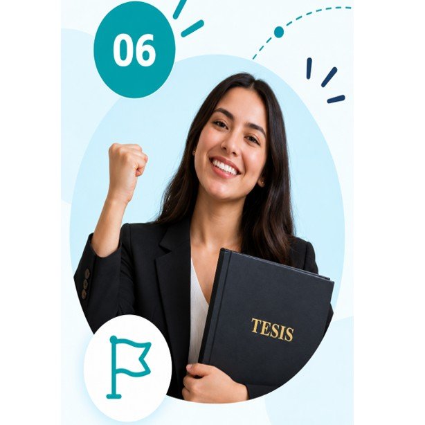 estudiante con su tesis